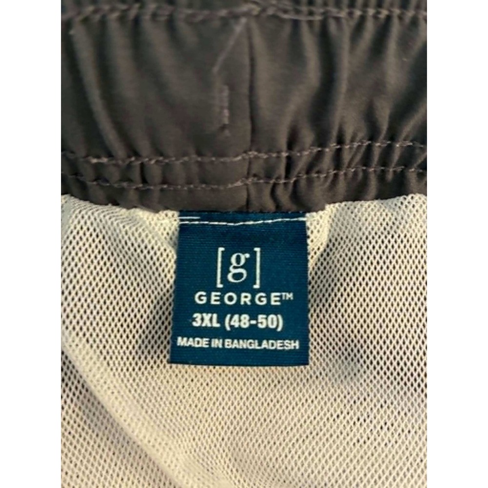 George Swim Shorts Mens 3XL Grey NEW Above The Knee Mesh Lined Drawstring Trunks - Picture 3 of 10